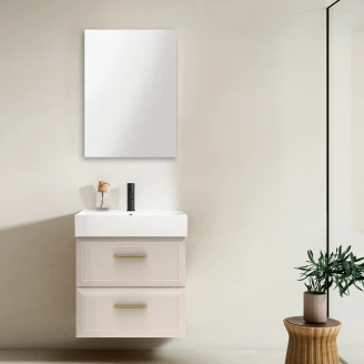 Servantskap Gold <strong>Tandem</strong>  Beige Matt 60 cm med Butler Servant Hvit Blank