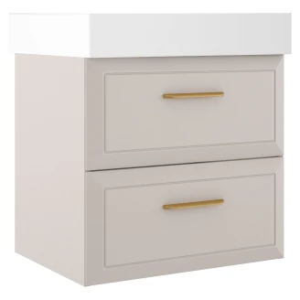 Servantskap Gold <strong>Tandem</strong>  Beige Matt 60 cm med Butler Servant Hvit Blank