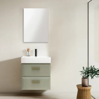 Servantskap Gold <strong>Tandem</strong>  Grønn Matt 60 cm med Butler Servant Hvit Blank