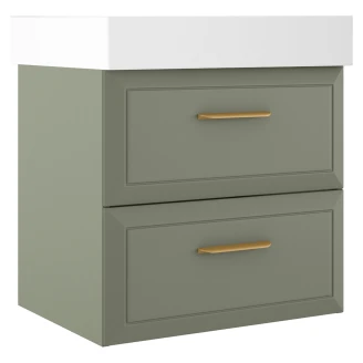 Servantskap Gold <strong>Tandem</strong>  Grønn Matt 60 cm med Butler Servant Hvit Blank