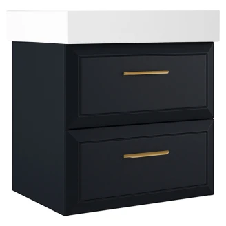 Servantskap Gold <strong>Tandem</strong>  Mørkblå Matt 60 cm med Butler Servant Hvit Blank