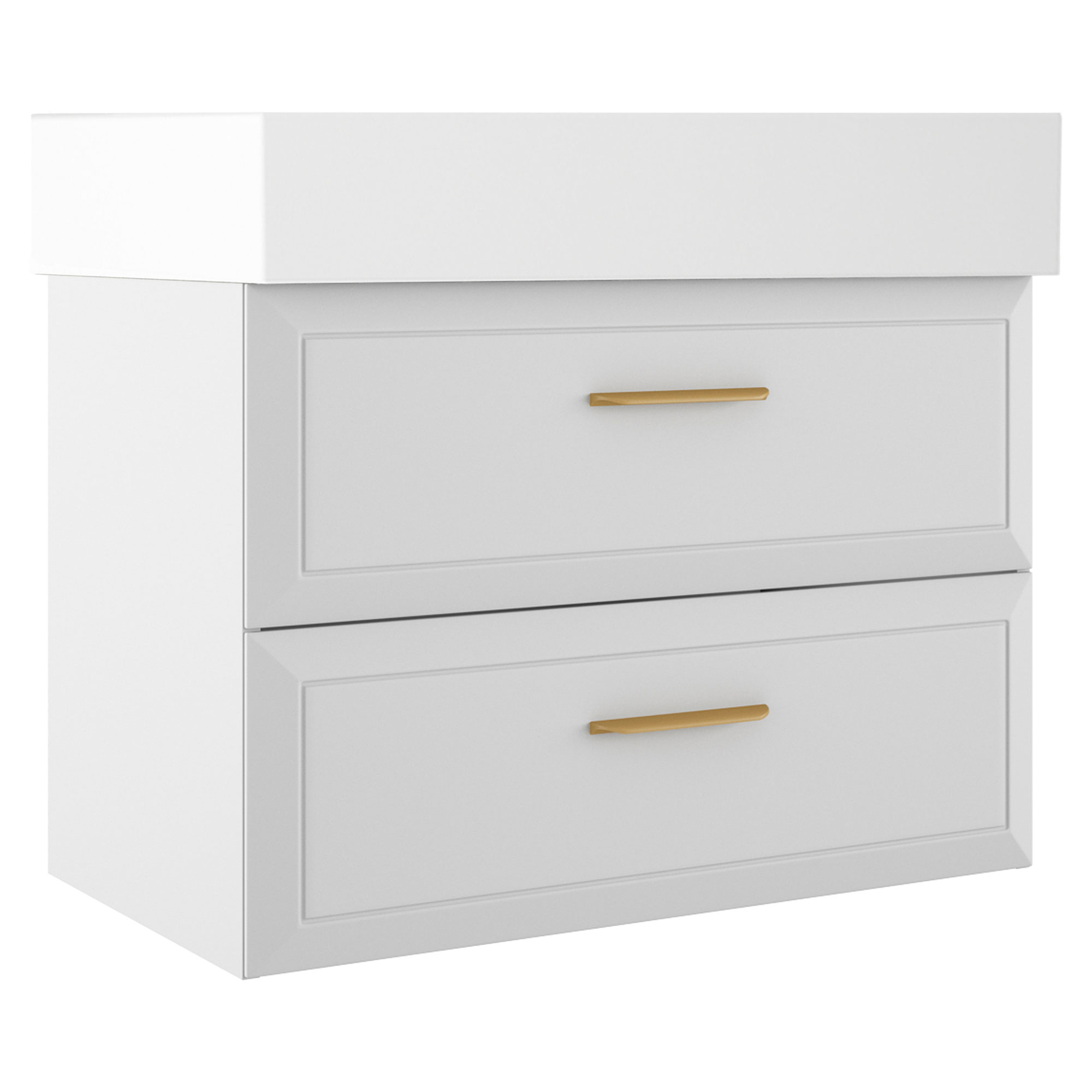 Servantskap Gold Tandem Hvit Matt 80 cm med Butler Servant Hvit Blank