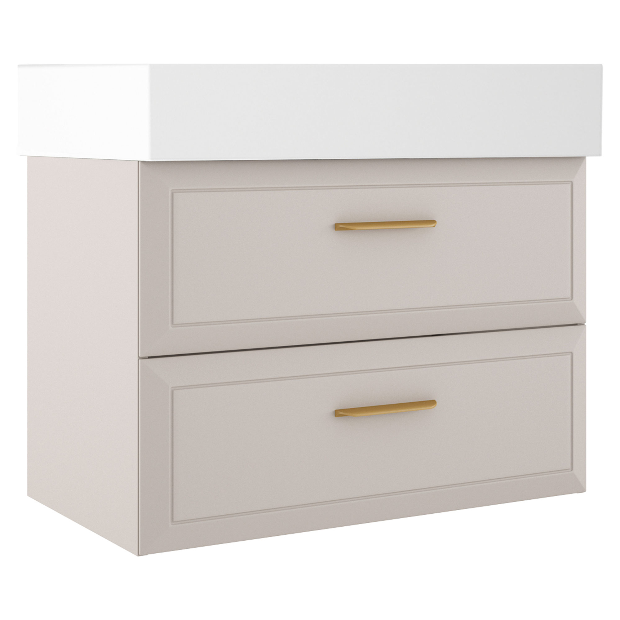 Servantskap Gold Tandem Beige Matt 80 cm med Butler Servant Hvit Blank