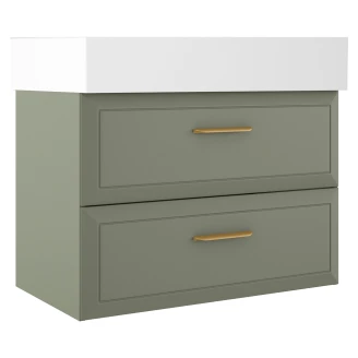 Servantskap Gold <strong>Tandem</strong>  Grønn Matt 80 cm med Butler Servant Hvit Blank