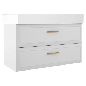 Underskab Gold <strong>Tandem</strong>  Hvid Mat 100 cm med Butler Vask Hvid Blank