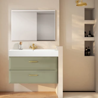 Servantskap Gold <strong>Tandem</strong>  Grønn Matt 100 cm med Butler Servant Hvit Blank