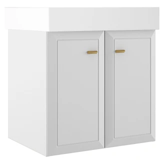 Servantskap Gold <strong>Tandem</strong>  Hvit Matt 60 cm med To Dører med Butler Servant Hvit Blank