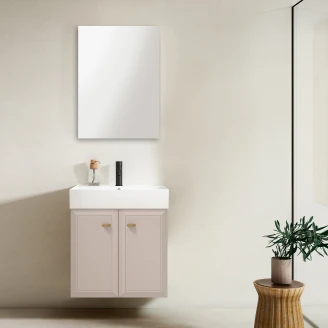 Servantskap Gold <strong>Tandem</strong>  Beige Matt 60 cm med To Dører & Butler Servant Hvit Blank