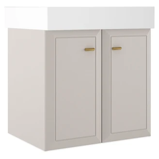 Servantskap Gold <strong>Tandem</strong>  Beige Matt 60 cm med To Dører & Butler Servant Hvit Blank