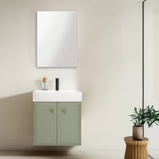 Servantskap Gold <strong>Tandem</strong>  Grønn Matt 60 cm med To Dører & Butler Servant Hvit Blank