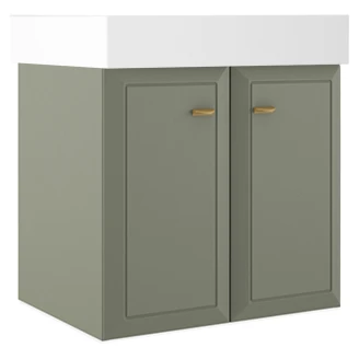 Servantskap Gold <strong>Tandem</strong>  Grønn Matt 60 cm med To Dører & Butler Servant Hvit Blank