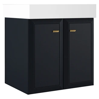 Servantskap Gold <strong>Tandem</strong>  Mørkblå Matt 60 cm med To Dører & Butler Servant Hvit Blank