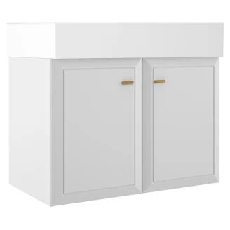 Servantskap Gold <strong>Tandem</strong>  Hvit Matt 80 cm med To Dører & Butler Servant Hvit Blank