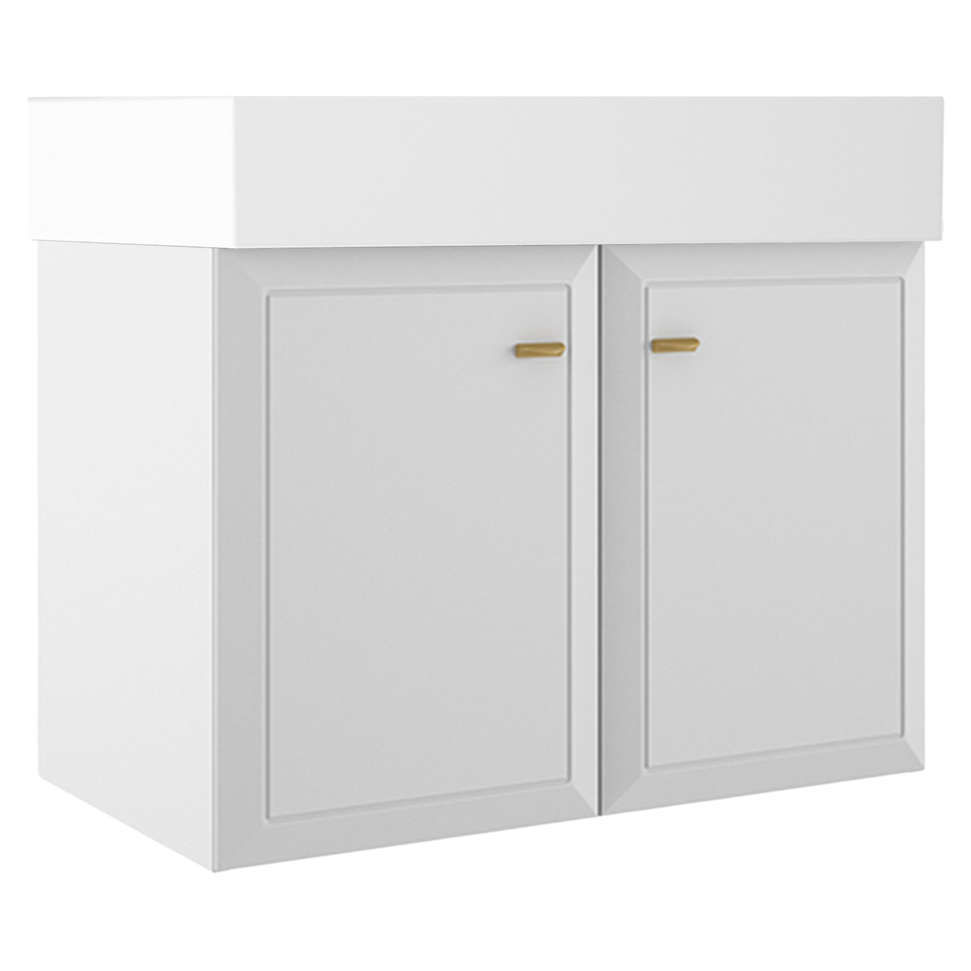 Servantskap Gold Tandem Hvit Matt 80 cm med To Dører & Butler Servant Hvit Blank