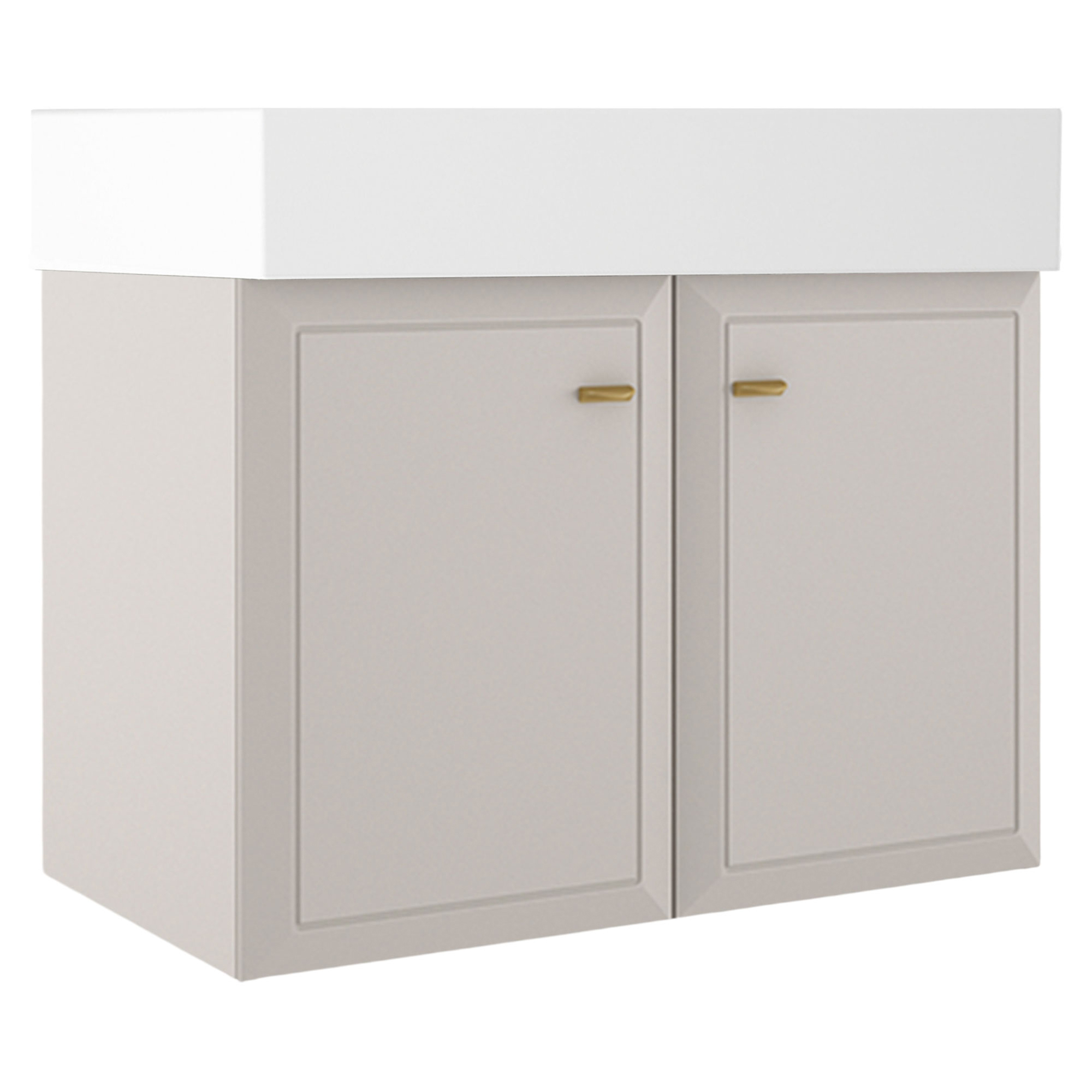 Servantskap Gold Tandem Beige Matt 80 cm med To Dører & Butler Servant Hvit Blank