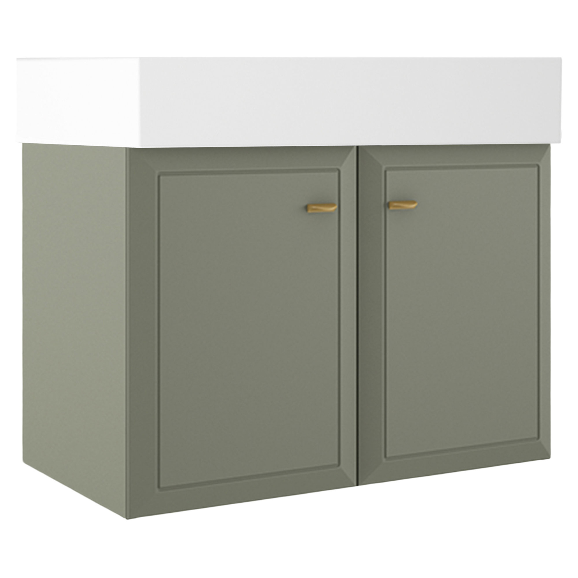Servantskap Gold Tandem Grønn Matt 80 cm med To Dører & Butler Servant Hvit Blank