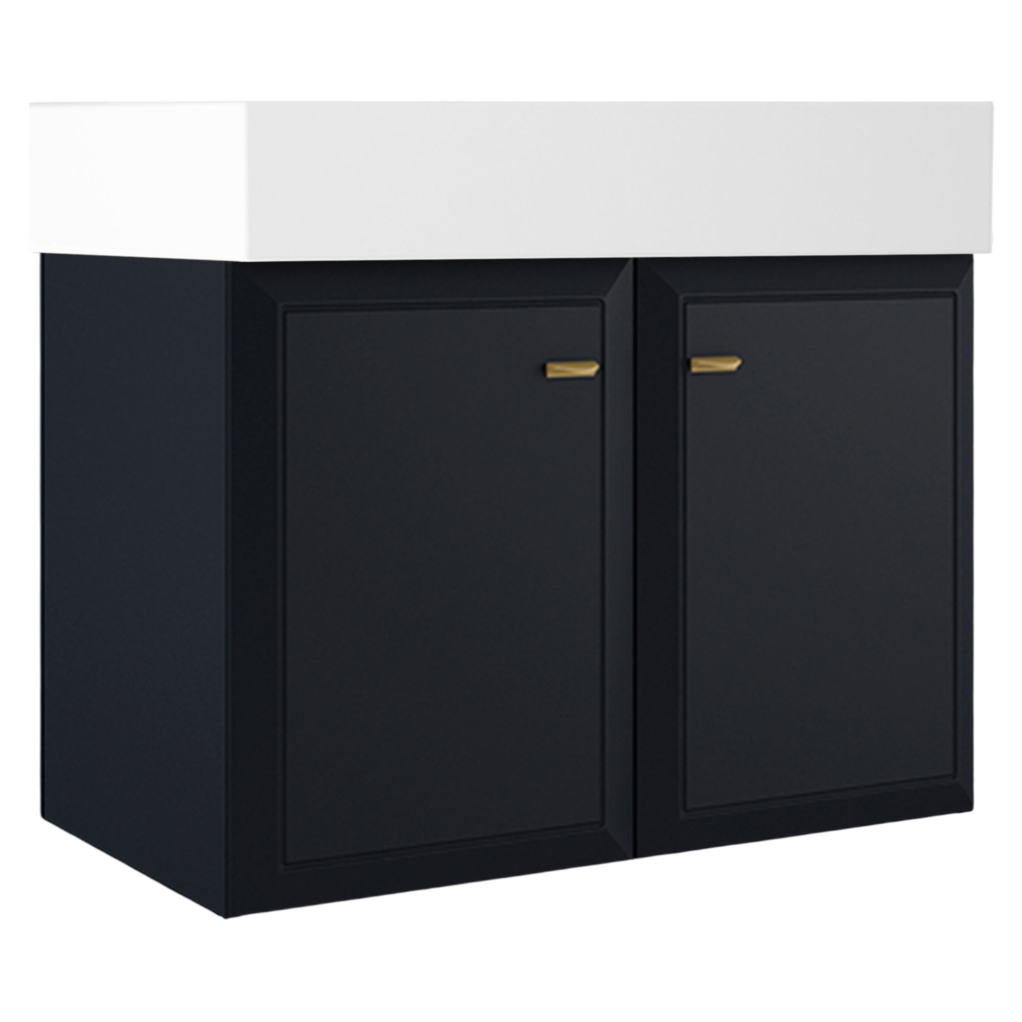 Servantskap Gold Tandem Mørkblå Matt 80 cm med To Dører & Butler Servant Hvit Blank