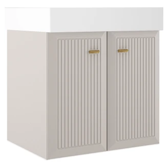 Servantskap Gold <strong>Tandem</strong>  Beige-Stripet Matt 60 cm med To Dører & Butler Servant Hvit Blank