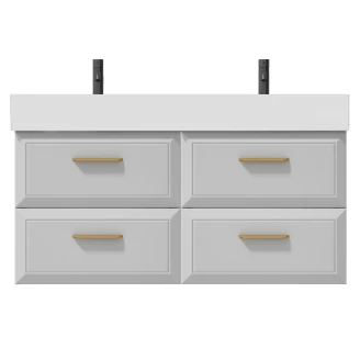 Dobbelt Servantskap Gold <strong>Tandem</strong>  Hvit 120 cm med Butler Servant Hvit Blank