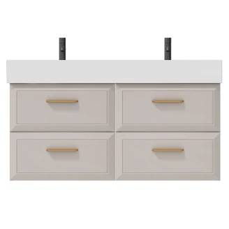 Dobbelt Servantskap Gold <strong>Tandem</strong>  Beige 120 cm med Butler Servant Hvit Blank