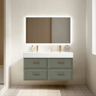 Dobbelt Servantskap Gold <strong>Tandem</strong>  Grønn 120 cm med Butler Servant Hvit Blank