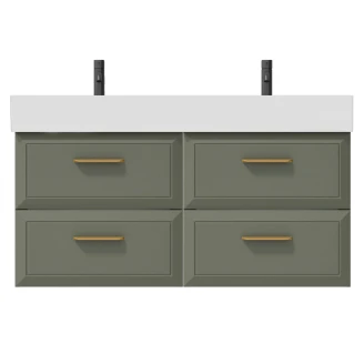 Dobbelt Servantskap Gold <strong>Tandem</strong>  Grønn 120 cm med Butler Servant Hvit Blank
