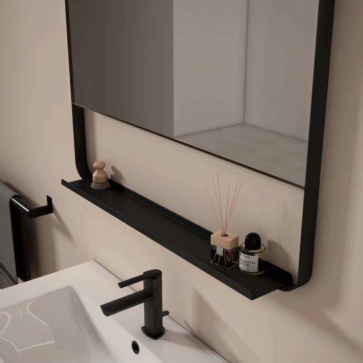 Speil Lecce 80x80 cm Svart Matt