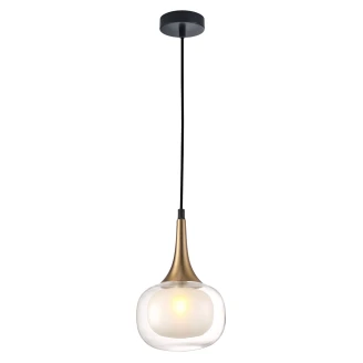 Hængende Lampa Aurelio S Guld, Transparent Blank