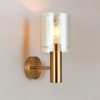Vegglampe <strong>Lunessa</strong>  Opp Rav, Messing Blank