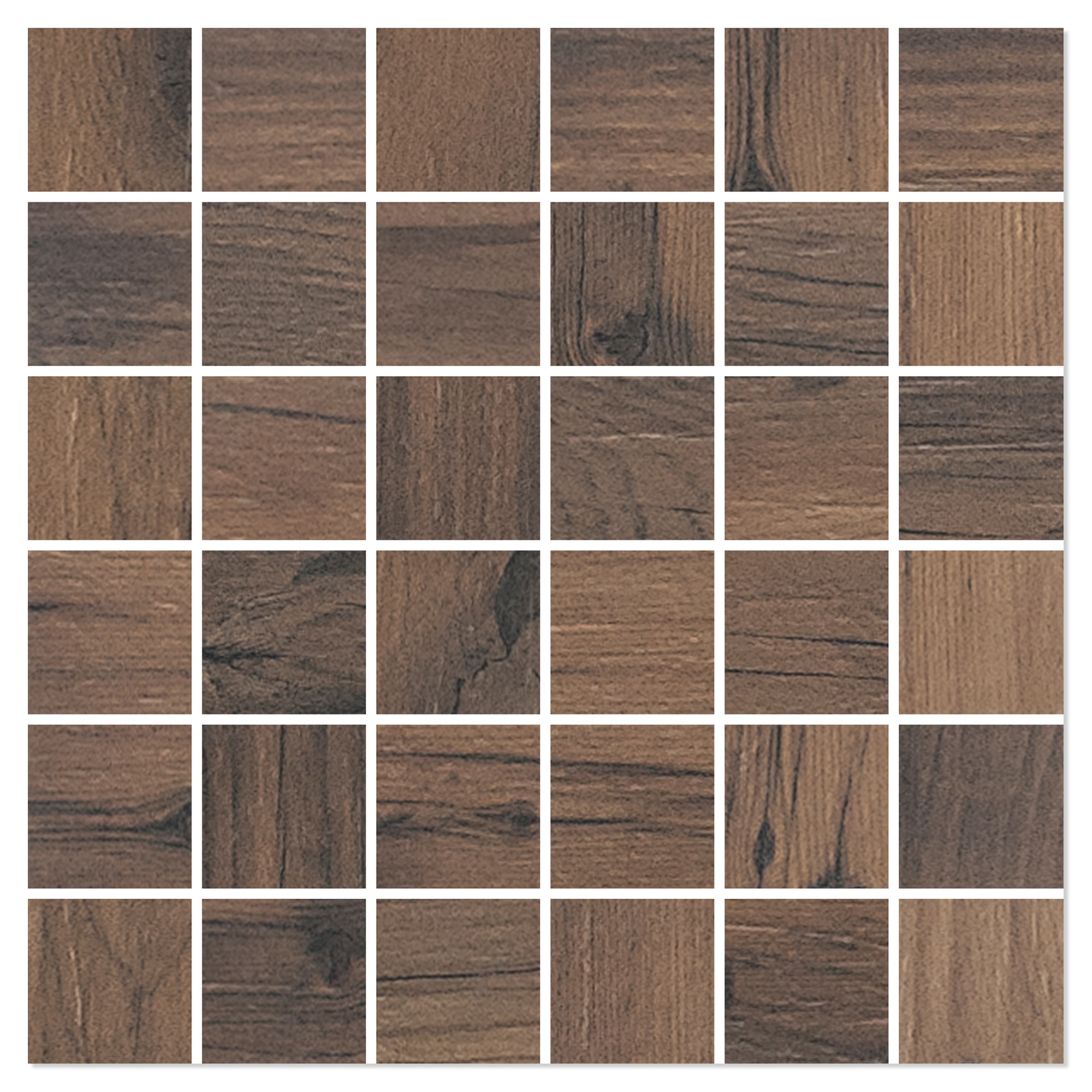 Treflis Mosaikk Redwood Brun Matt 30x30 (5x5) cm