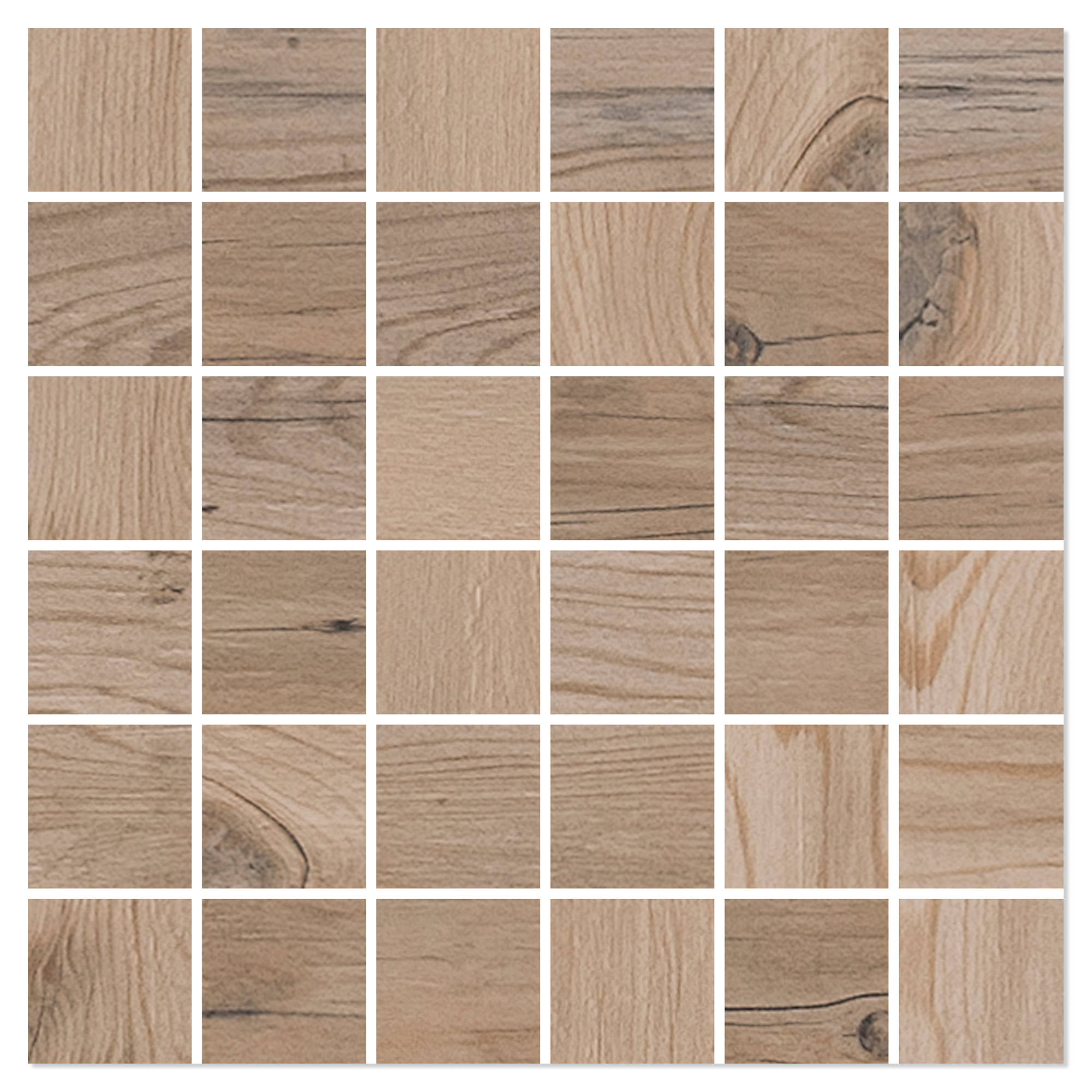 Treflis Mosaikk Redwood Lys Brun Matt 30x30 (5x5) cm