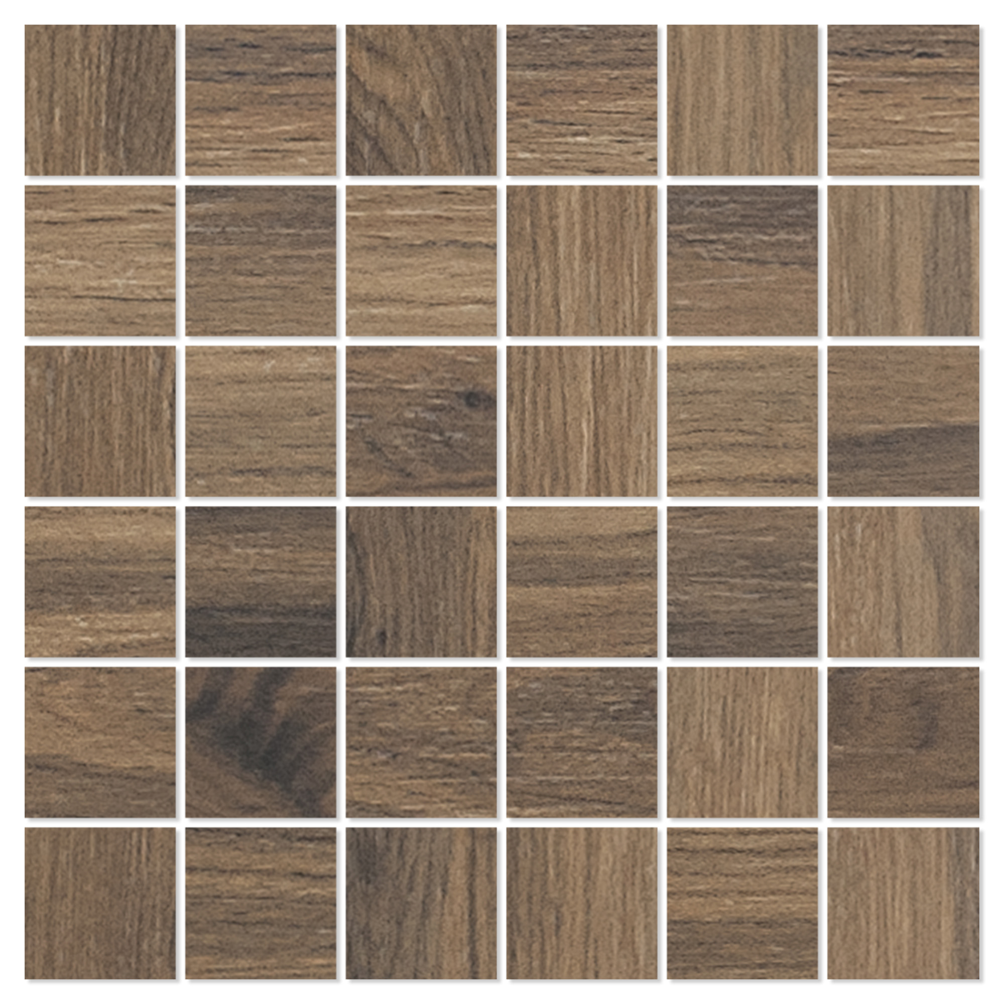 Treflis Mosaikk Pinewood Brun Matt 30x30 (5x5) cm