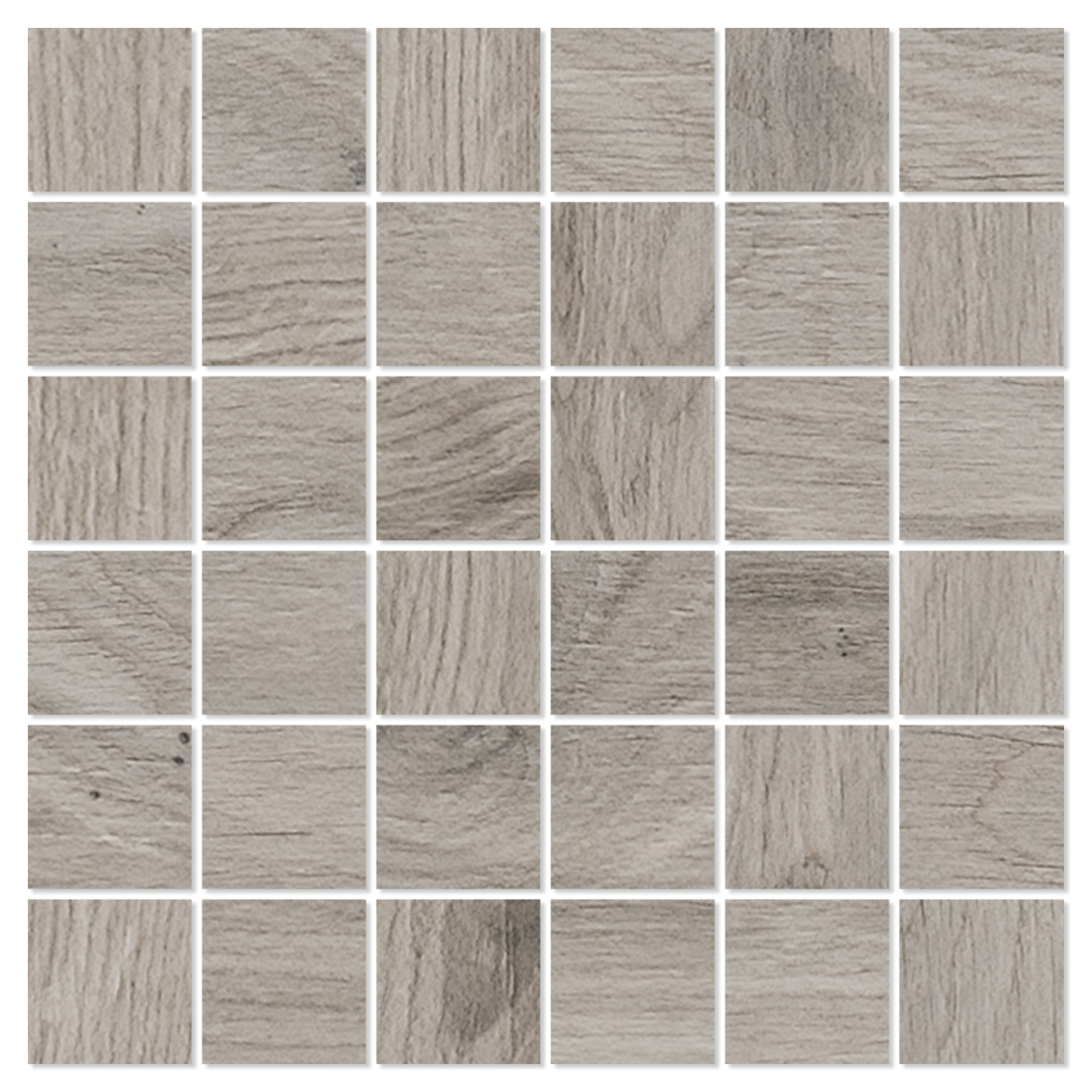Treflis Mosaikk Pinewood Hvit Matt 30x30 (5x5) cm
