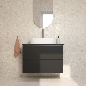 Servantskap Luna Svart 80 cm med Cosentino Benkplate Dekton Svart Matt