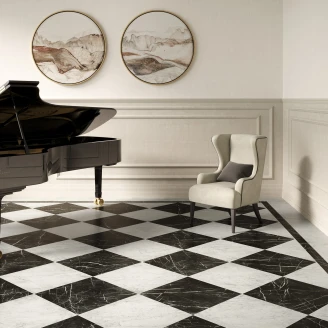 Unicomstarker Gulvflis <strong>Marmorea</strong>  Nero Marquinia Matt 60x60 cm
