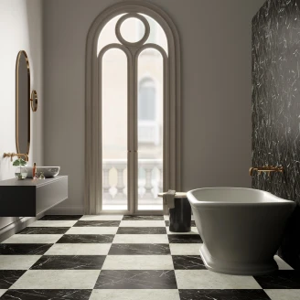 Unicomstarker Gulvflis <strong>Marmorea</strong>  Nero Marquinia Matt 60x60 cm