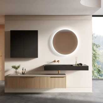 Veggskap Unity Svart Blank 40x12.6x80 cm