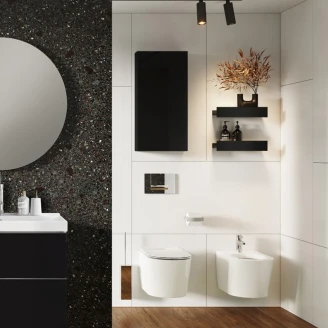 Veggskap Unity Svart Matt 40x12.6x80 cm