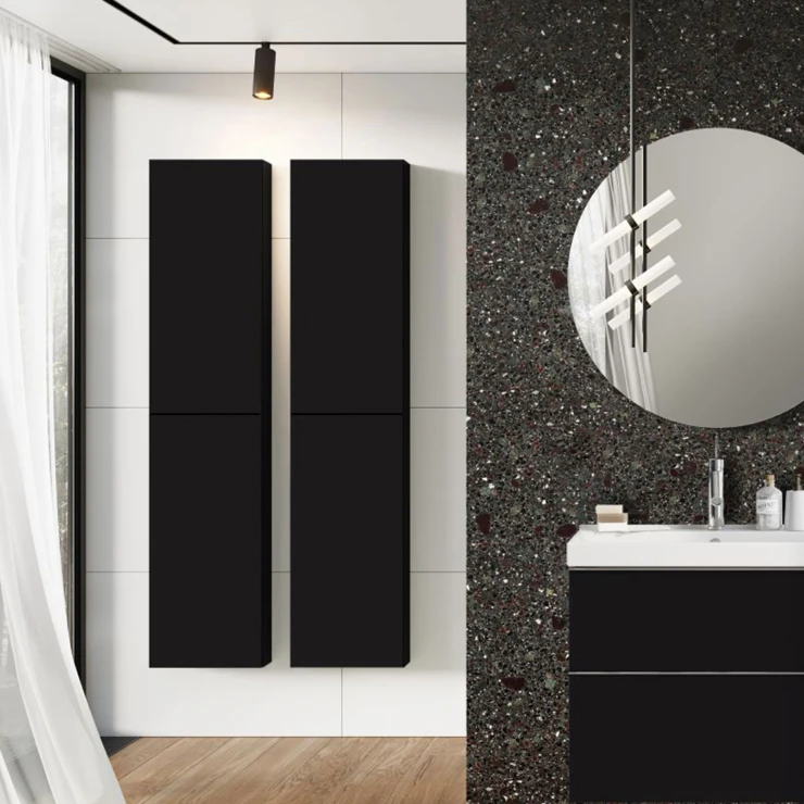Høyskap Unity med To Dører Svart Matt 40x12.6x180 cm