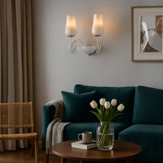 Vegglampe <strong>Lysera</strong>  Sølv, Hvit Blank
