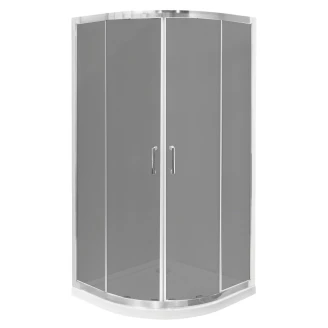 Dusjhjørne med Dusjkar <strong>Nevoa</strong>  80x80 cm Rund Krom Blank Tonet glass