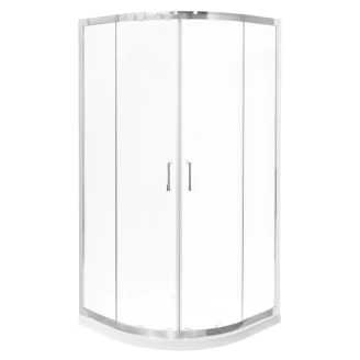 Dusjhjørne med Dusjkar <strong>Nevoa</strong>  90x90 cm Rund Krom Blank Frostet glass