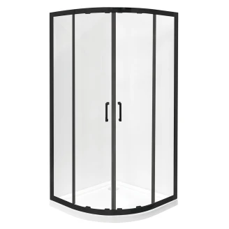 Dusjhjørne med Dusjkar <strong>Nevoa</strong>  90x90 cm Rund Svart Matt