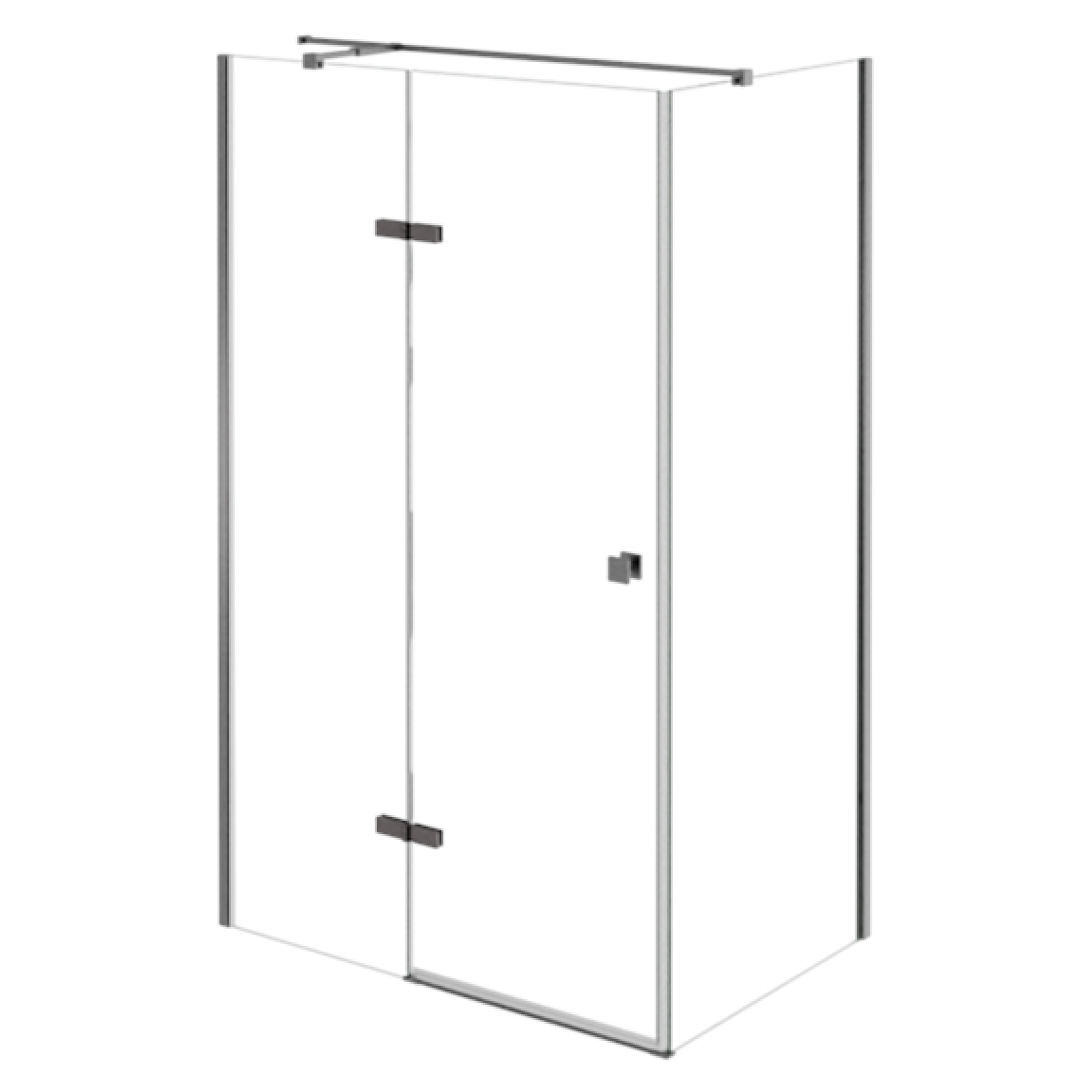 Dusjhjørne Torre Metallgrå 6 mm 100x80 cm Venstre
