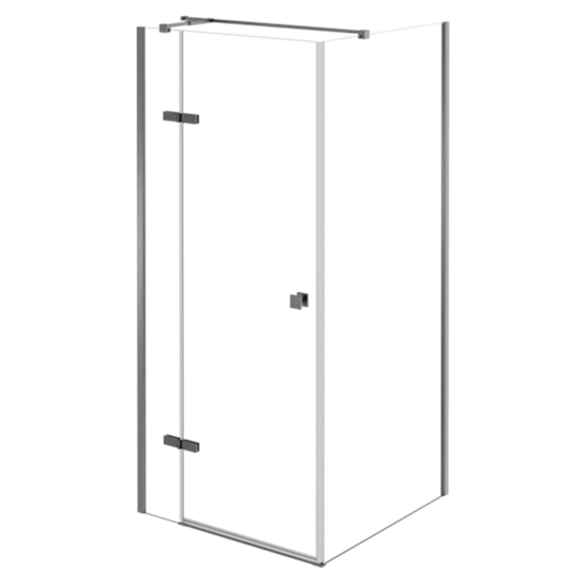 Dusjhjørne Torre Metallgrå 6 mm 90x90 cm Venstre
