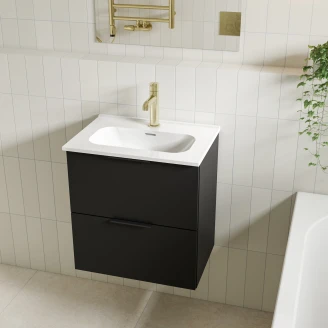Servantskap <strong>Opus</strong>  Svart Matt 50x36 cm med Servant Hvit Blank