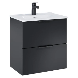 Servantskap <strong>Opus</strong>  Svart Matt 50x36 cm med Servant Hvit Blank