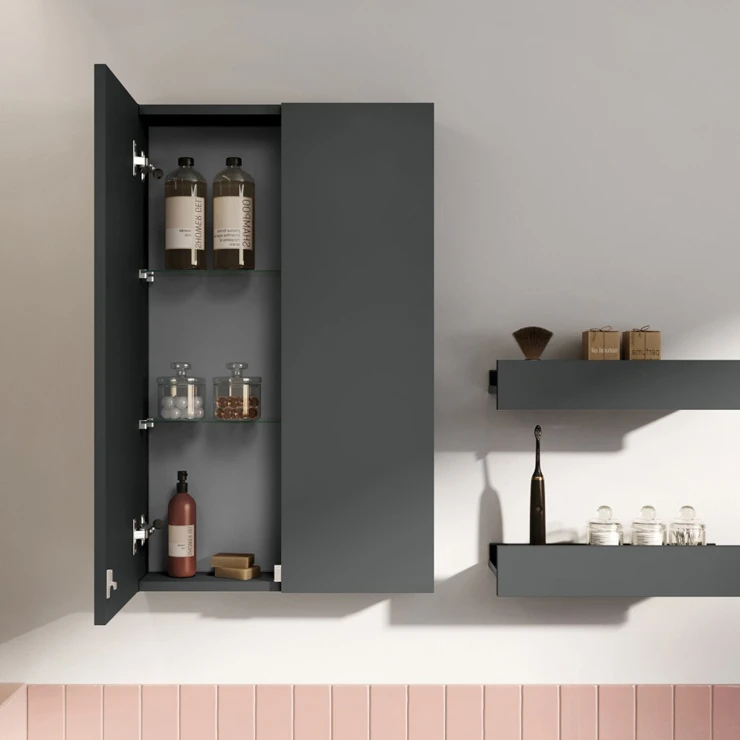 Veggskap Unity med To Dører Antrasitt Matt 50x12.6x80 cm