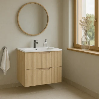 Servantskap <strong>Asta</strong>  Tre Lys Matt 60 cm med Servant Hvit Blank