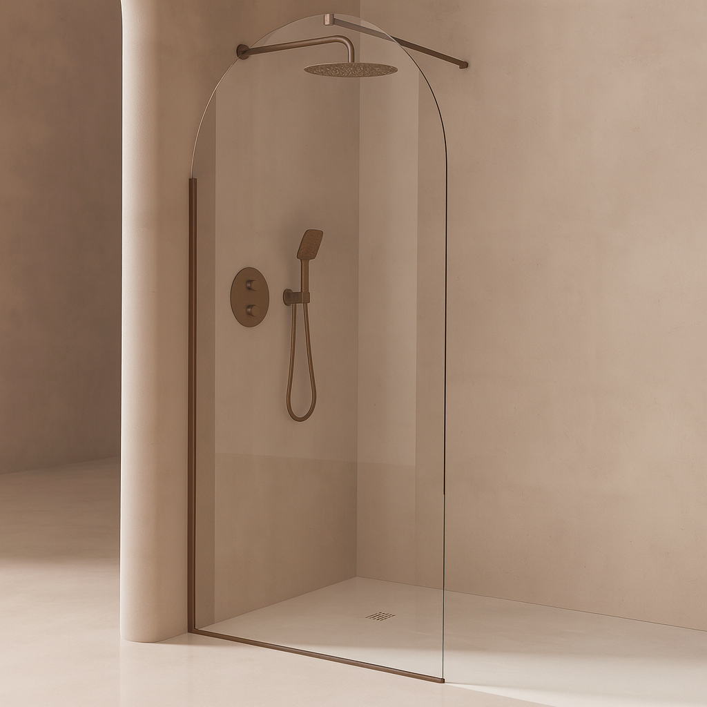 Dusjvegg Amelise Bronse Matt 8 mm 100x210 cm + Profilpakke